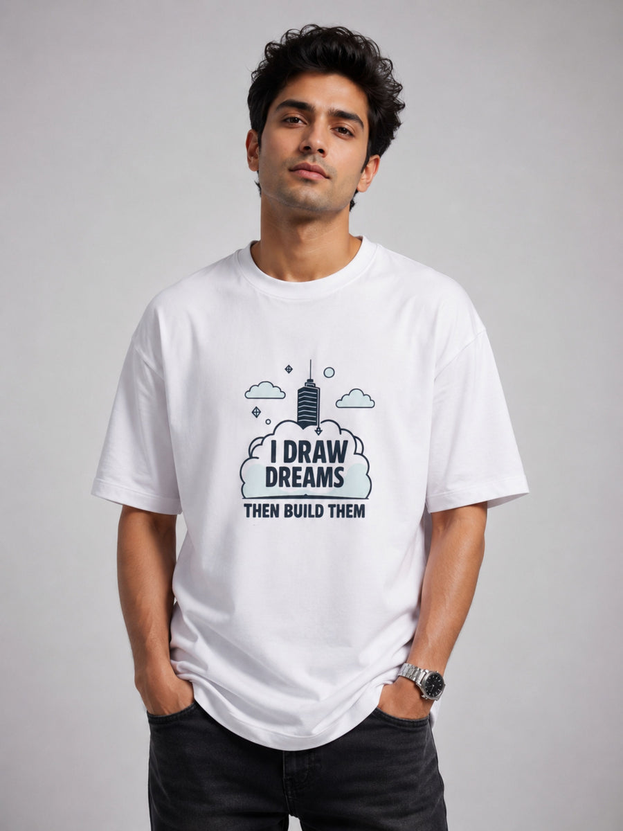 Black oversized fit Tshirt from Bandar Baant Collections Architect Trendy Tshirt For Men with relaxed style