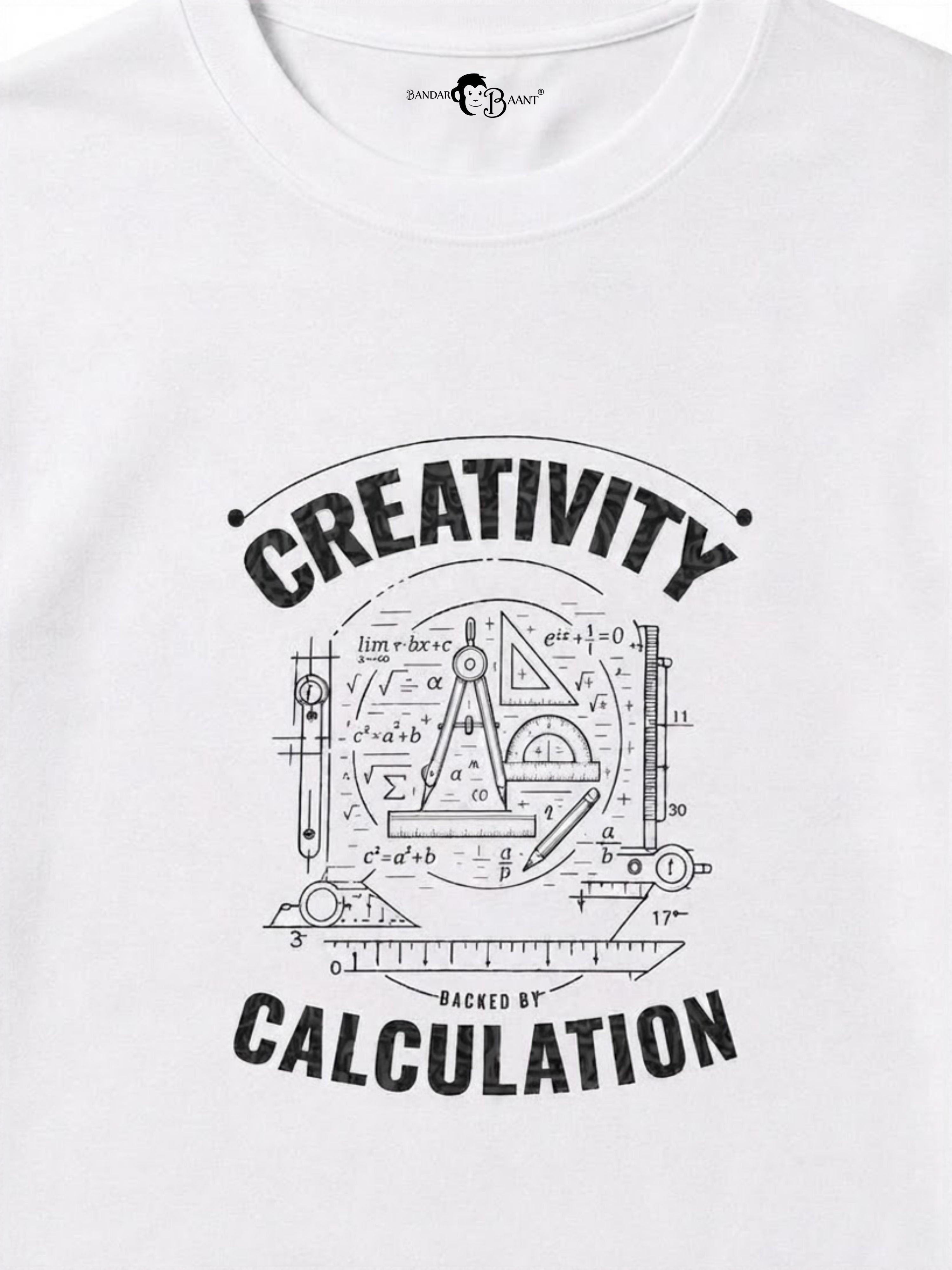 Bandar Baant Collections oversized fit Architect Tshirt For Men in white with graphic print styling