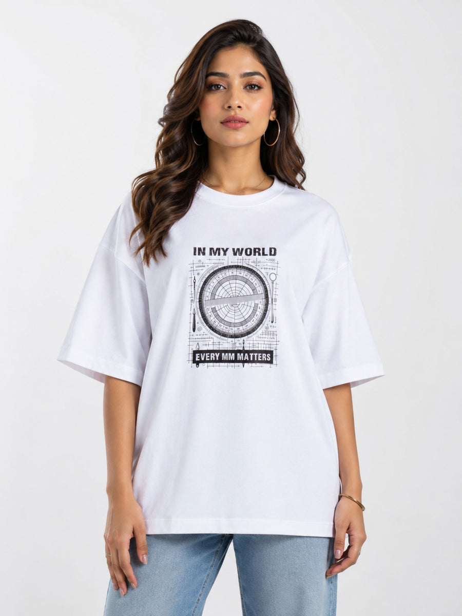 Black oversized fit Architect Tshirt For Women from Bandar Baant Collections worn by model