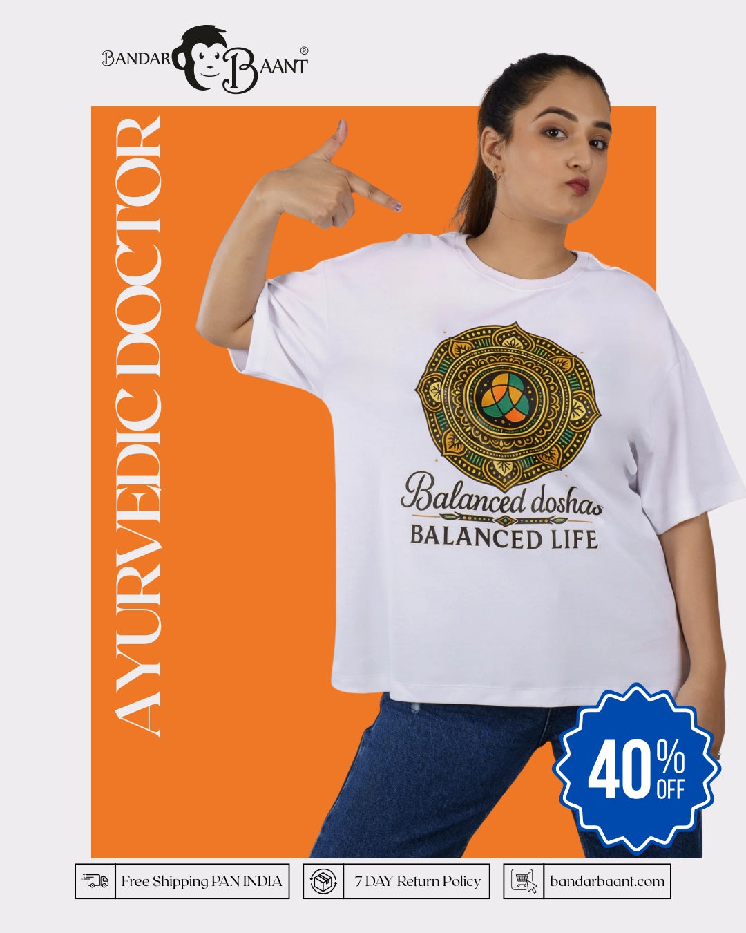 Balanced Ayurvedic Doctor Oversized T-shirt For Women 6
