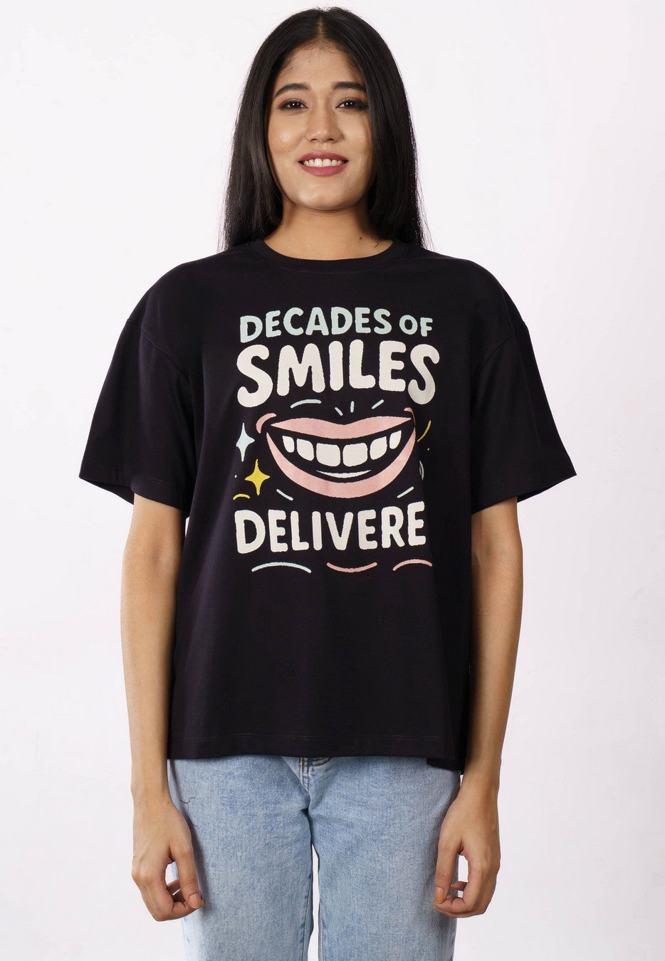 Dentist | Decades of Smiles Delivered. | Oversized fit Tshirt