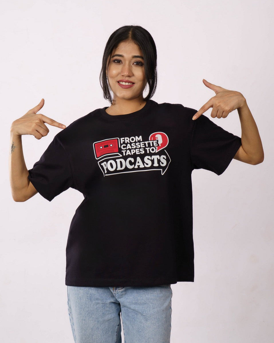 Radio Jockey | From Cassette Tapes to Podcasts | Oversized fit Tshirt