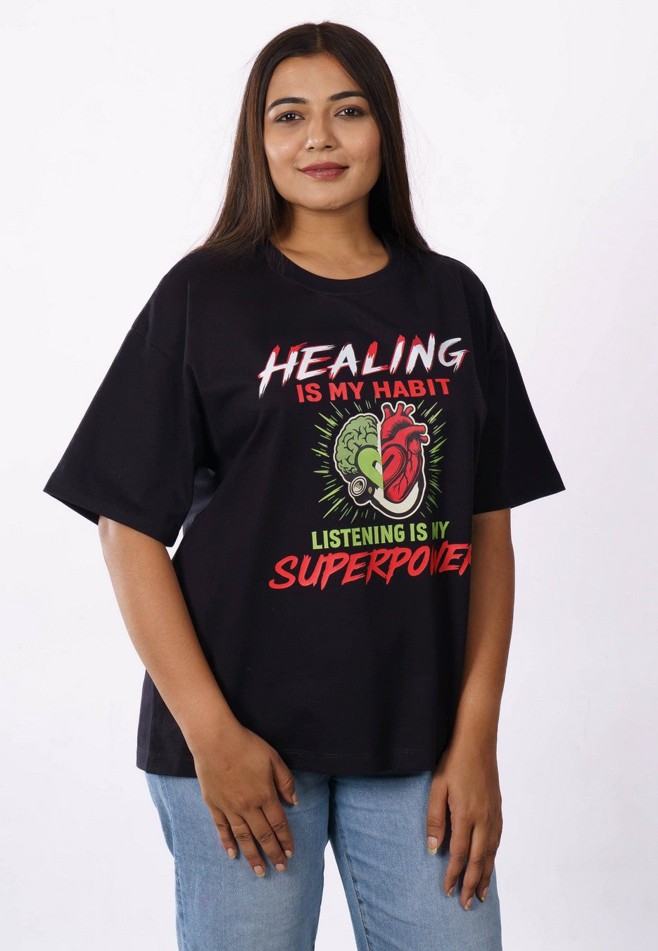 Physician | Healing Is My Habit. Listening Is My Superpower. | Oversized fit Tshirt