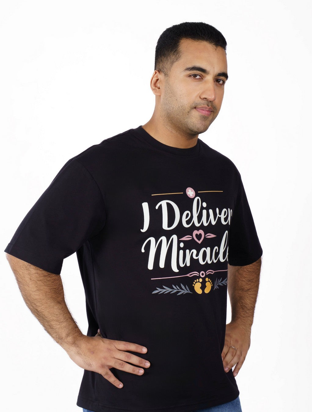 Gynaecologist | I Deliver Miracles | Oversized fit Tshirt