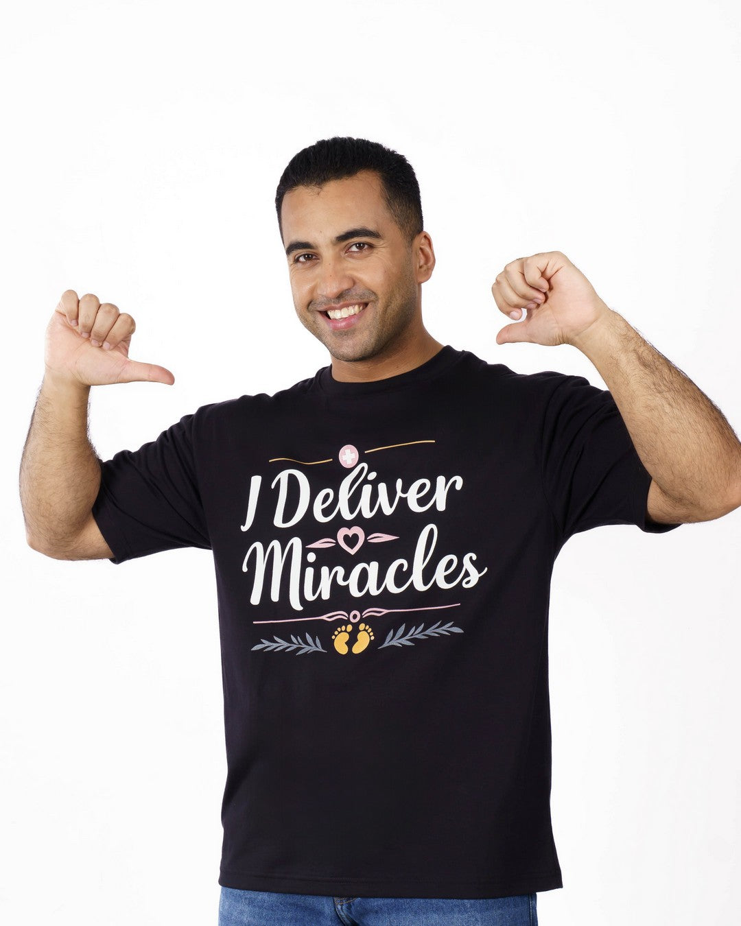 Gynaecologist | I Deliver Miracles | Oversized fit Tshirt