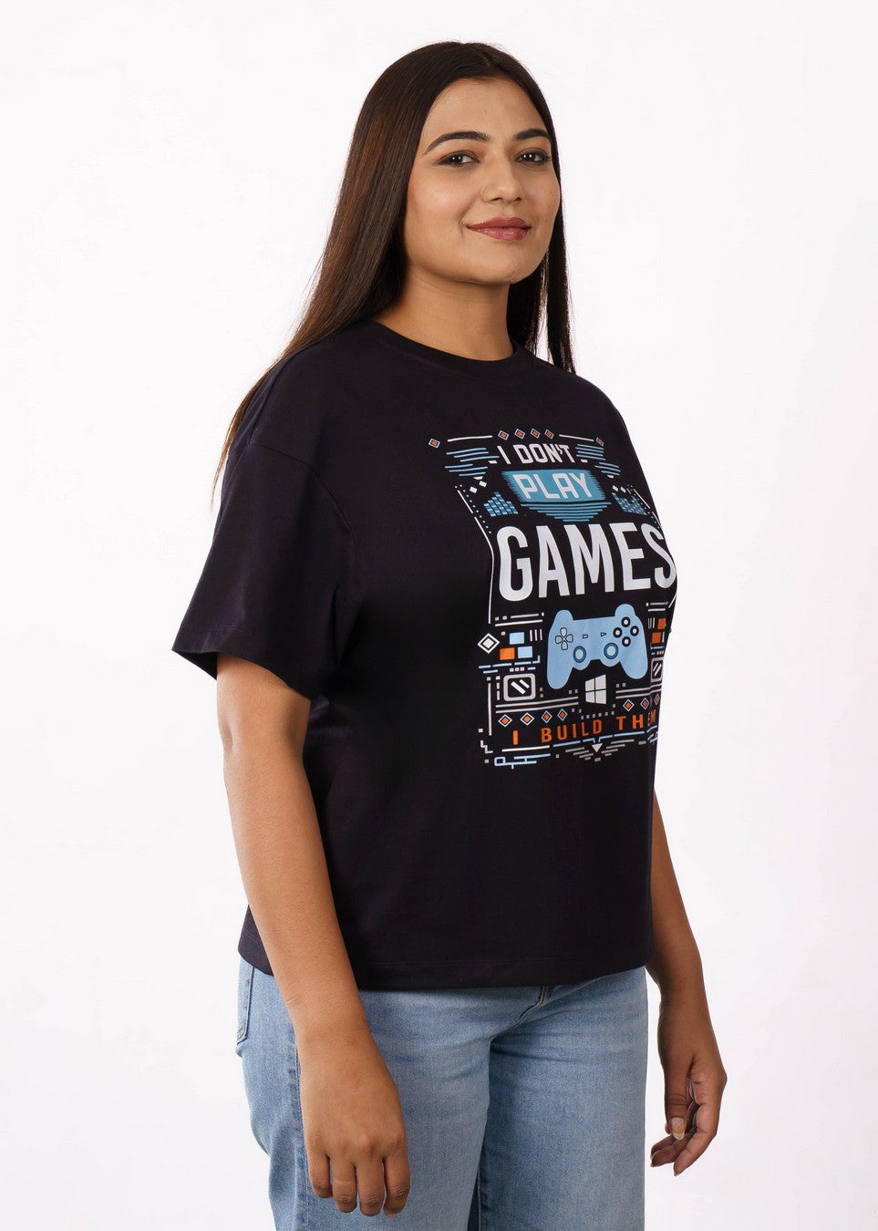 Game Developer | I don’t play games-I build them | Oversized fit Tshirt