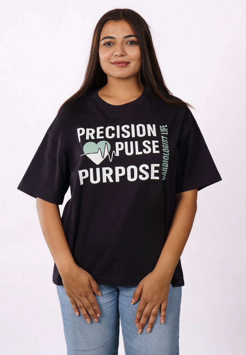 Cardiologist | Precision. Pulse. Purpose. Cardiologist Life. | Oversized fit Tshirt