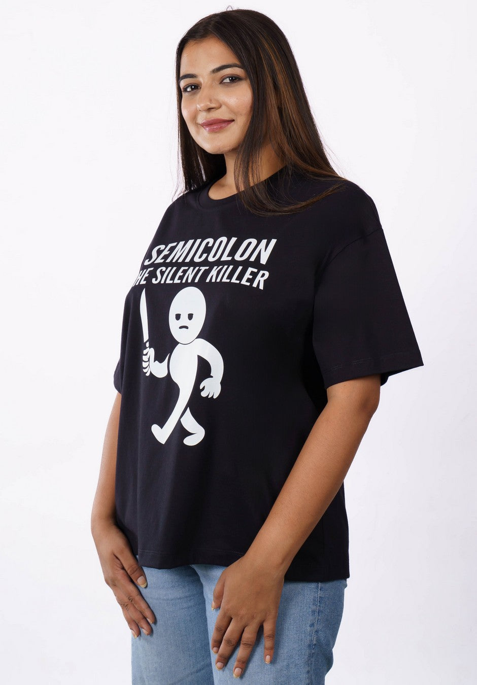 Software Engineer | Semicolon: The Silent Killer | Oversized fit Tshirt