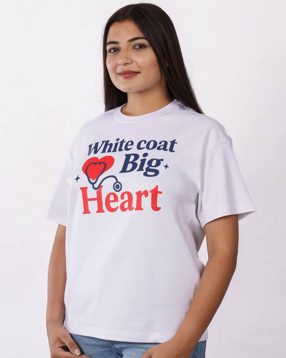 Big Heart Doctor Oversized Printed Tshirt For Women 1