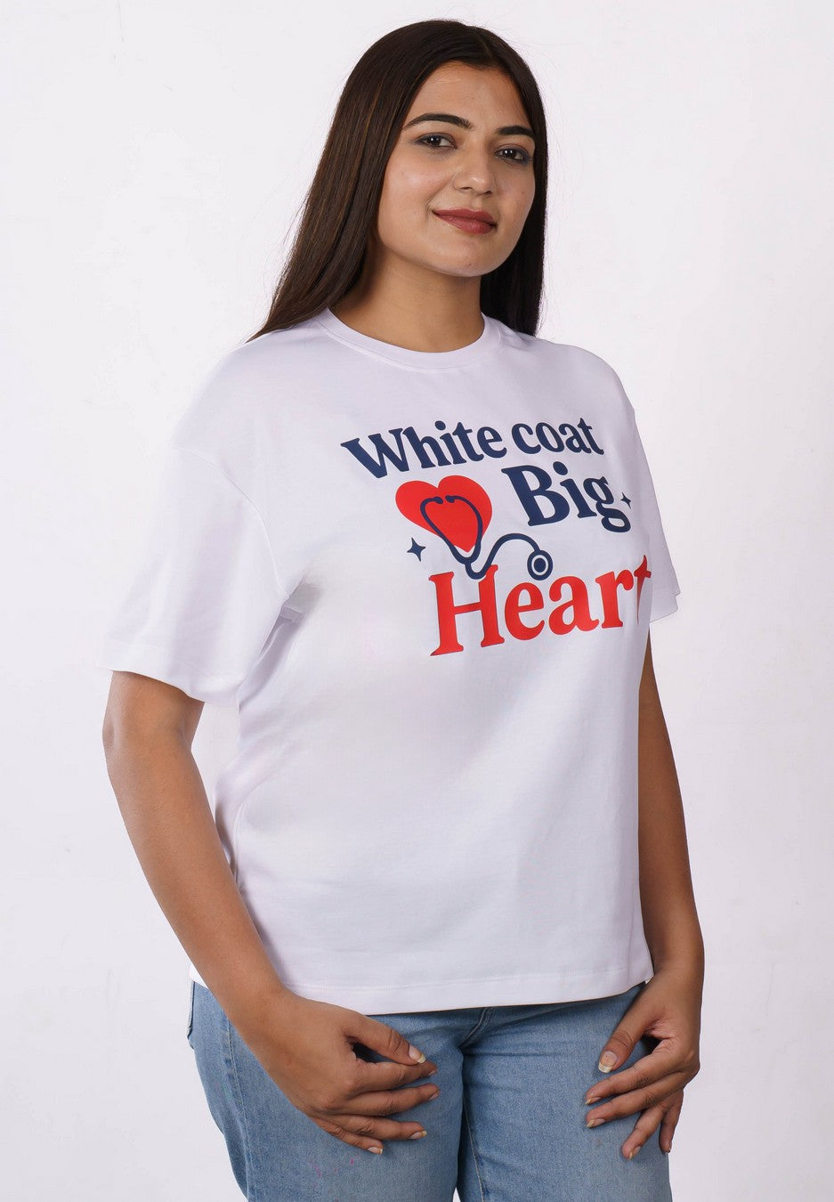 Big Heart Doctor Oversized Printed Tshirt For Women 2