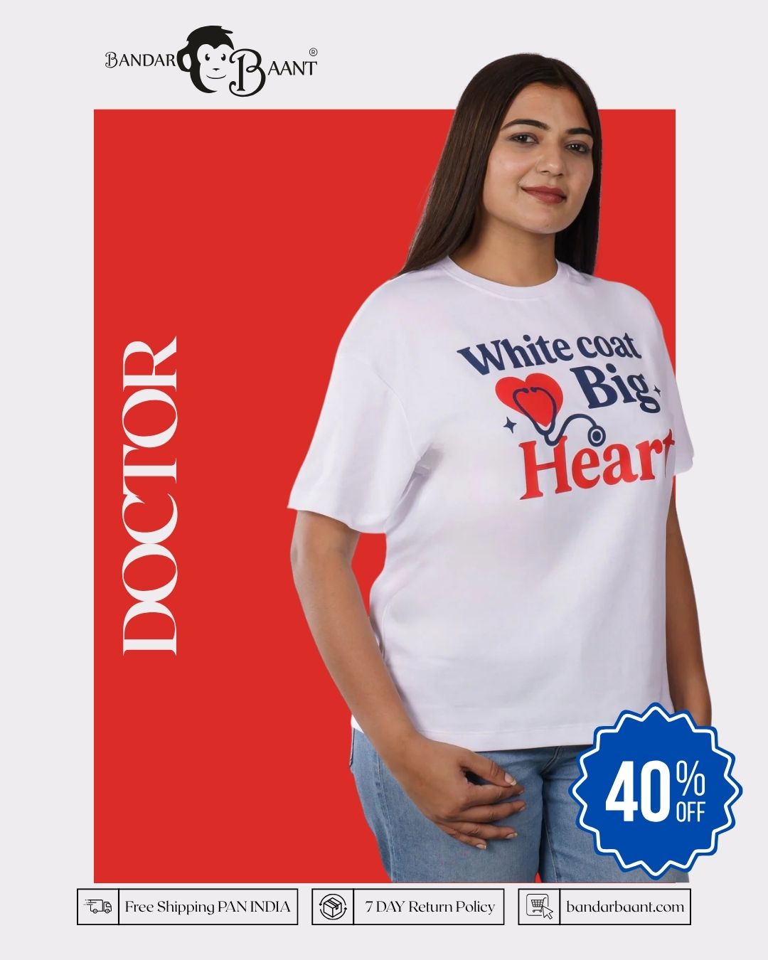 Big Heart Doctor Oversized Printed Tshirt For Women 6