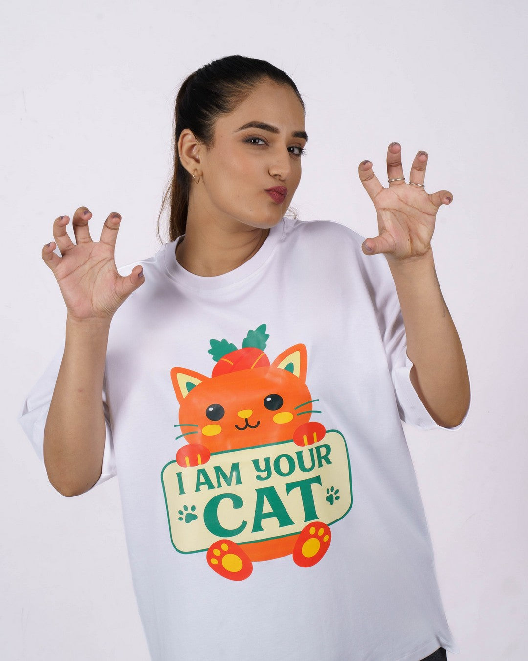 Cat Mom I Am Your Cat Oversized T-Shirt For Women 1