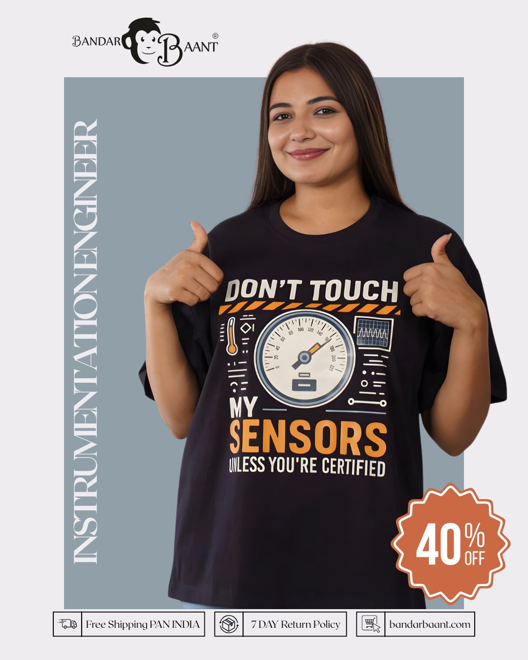 Certified Instrumentation Engineer Oversized Tshirt For Women 6