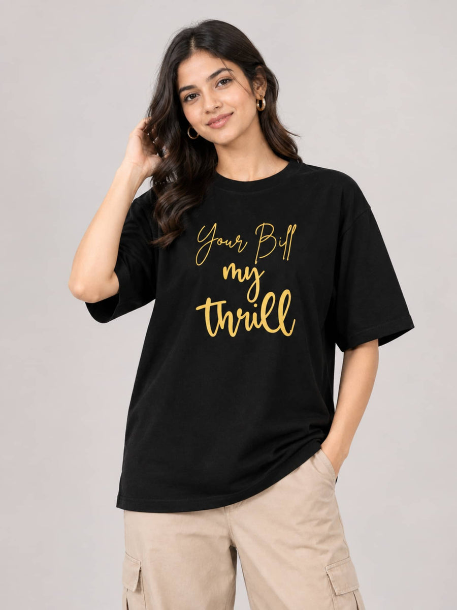 Chartered Accountant Quote T-shirt For Women oversized fit black tshirt with sales lifestyle graphic