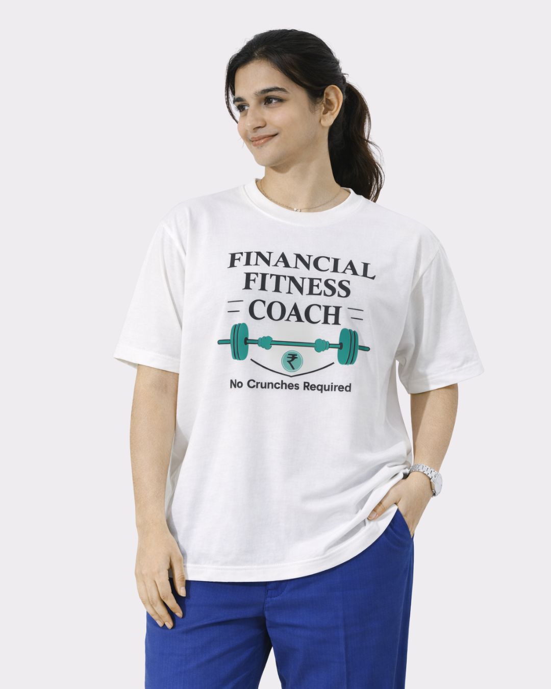 Bandar Baant Collections oversized fit Chartered Accountant T-shirt For Women with financial fitness coach graphic