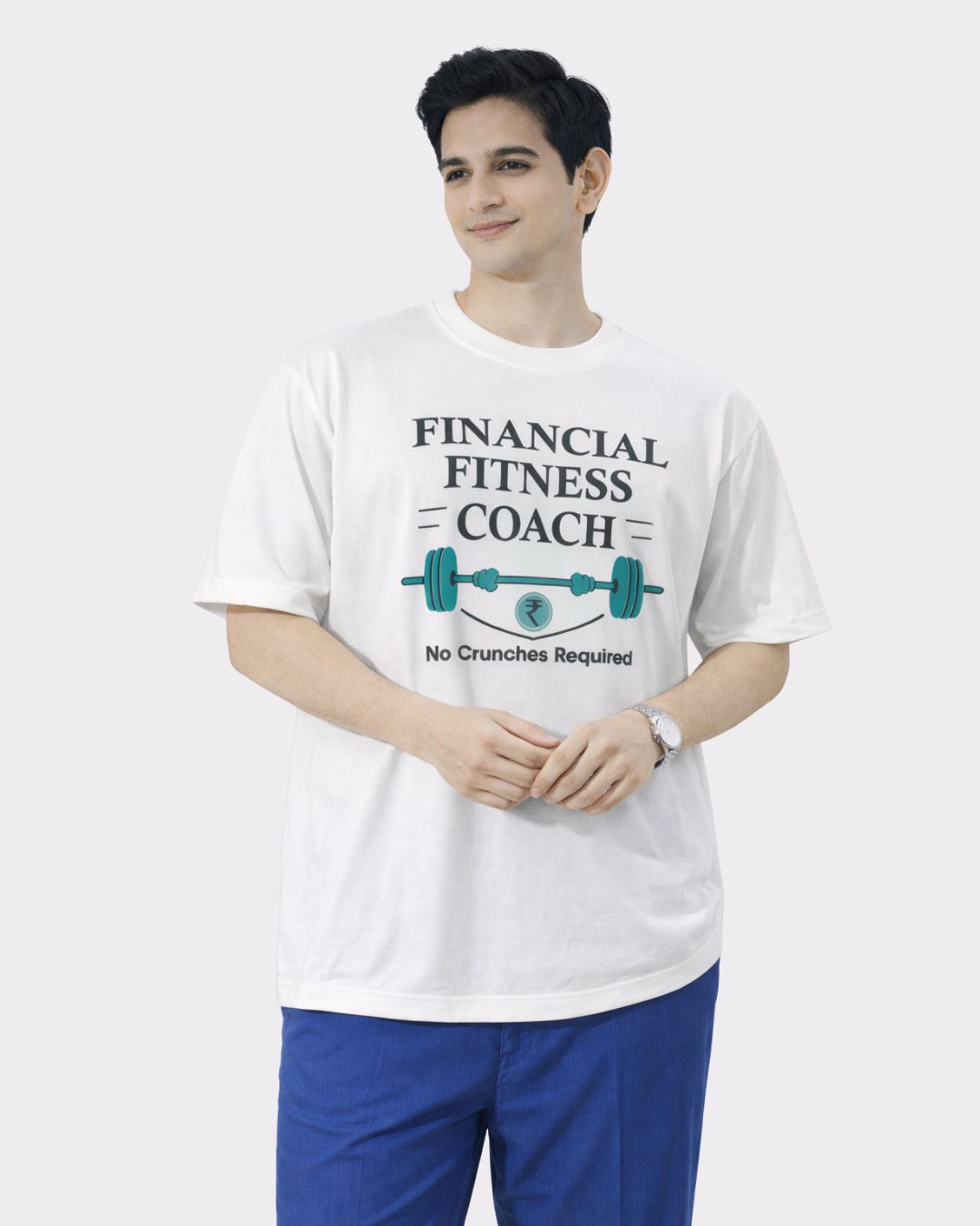 Bandar Baant Collections oversized fit Chartered Accountant Tshirt For Men with financial fitness coach print