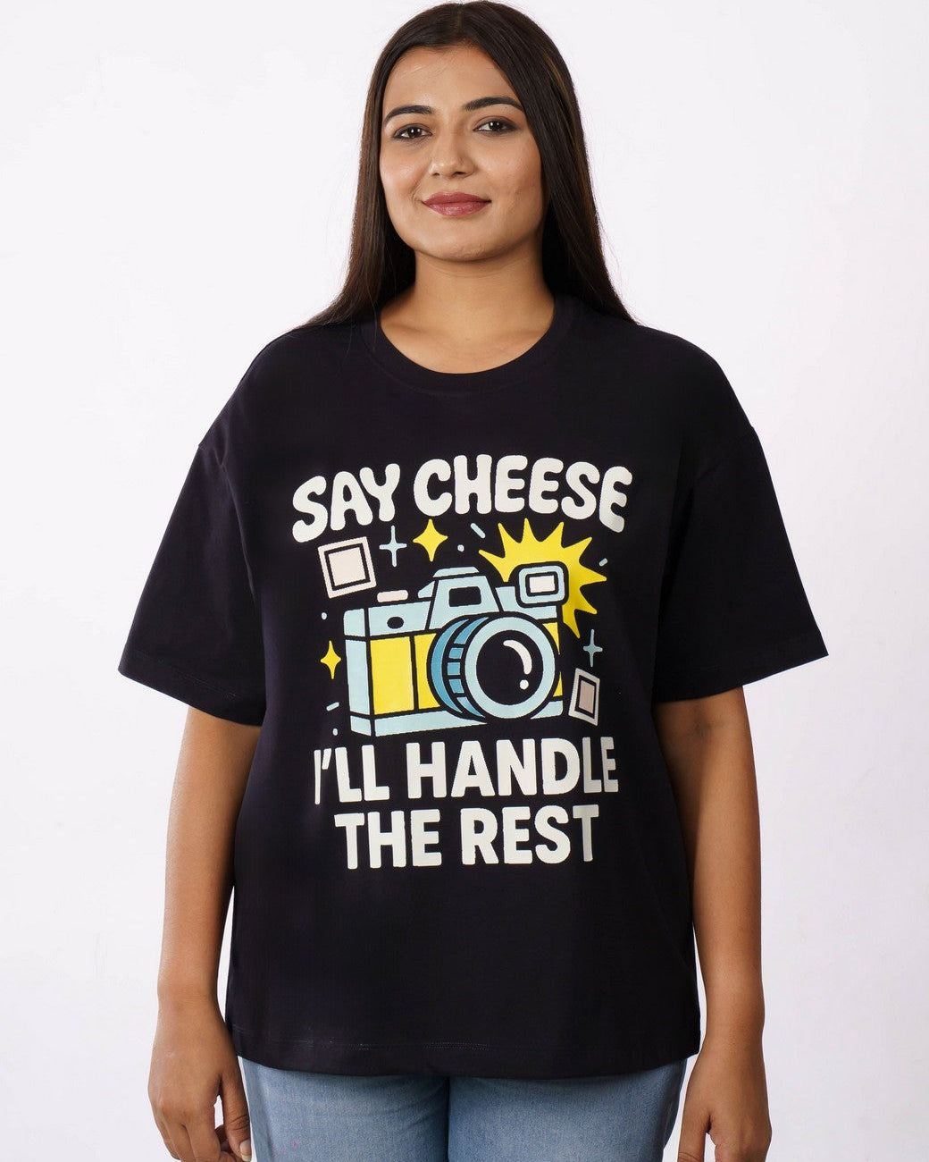 Cheese Dentist Oversized Printed Tshirt For Women 1