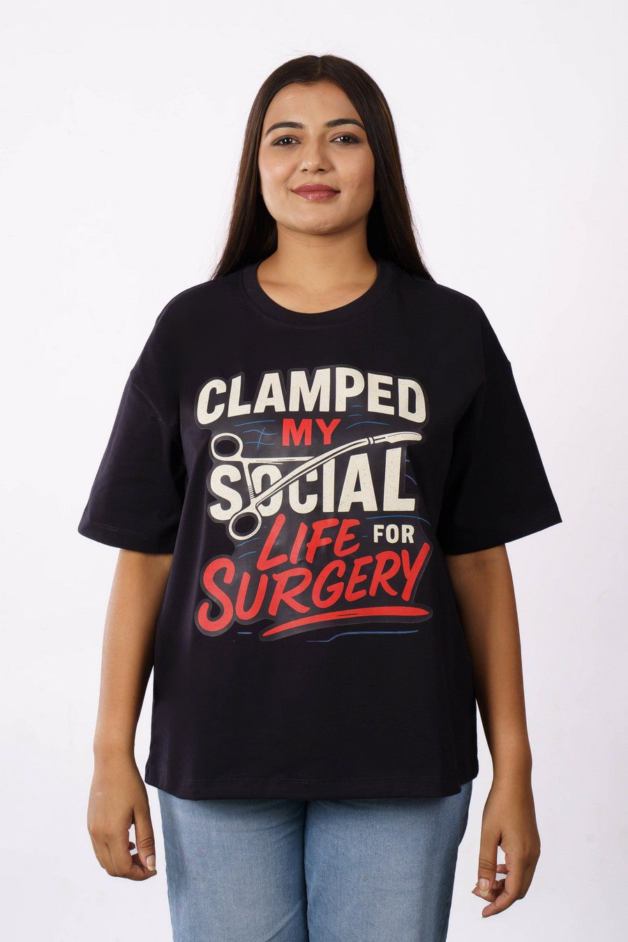 Clamped Social Life Surgeon Oversized T-shirt For Women 1