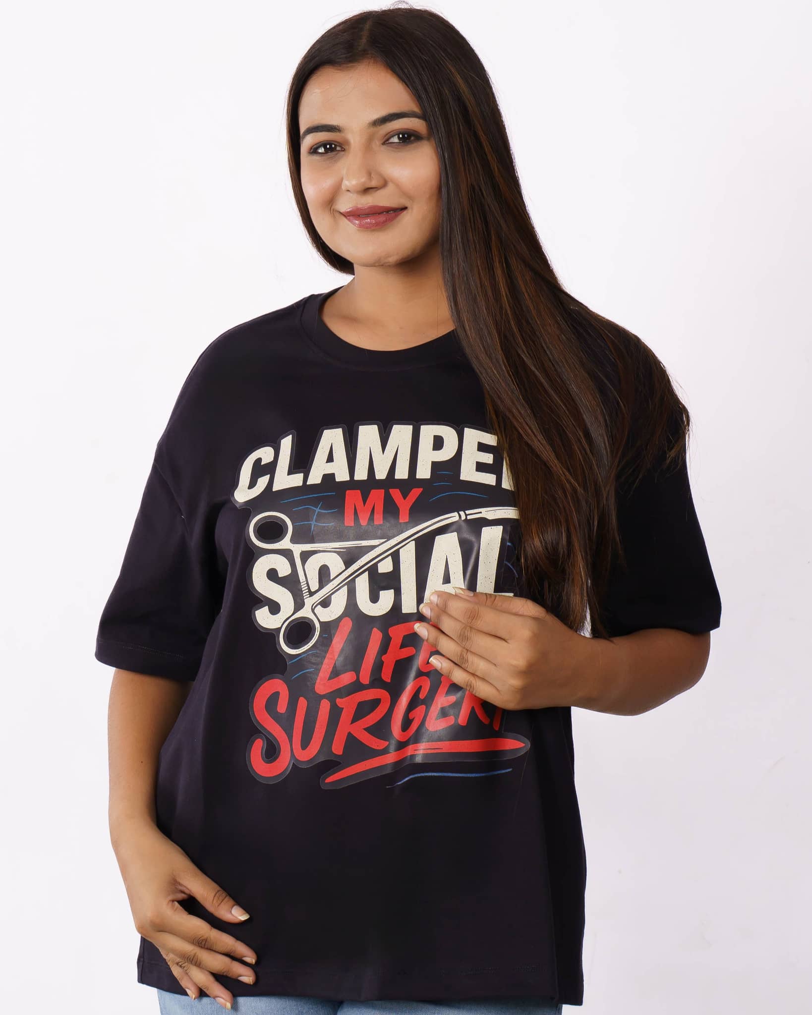 Clamped Social Life Surgeon Oversized T-shirt For Women 5