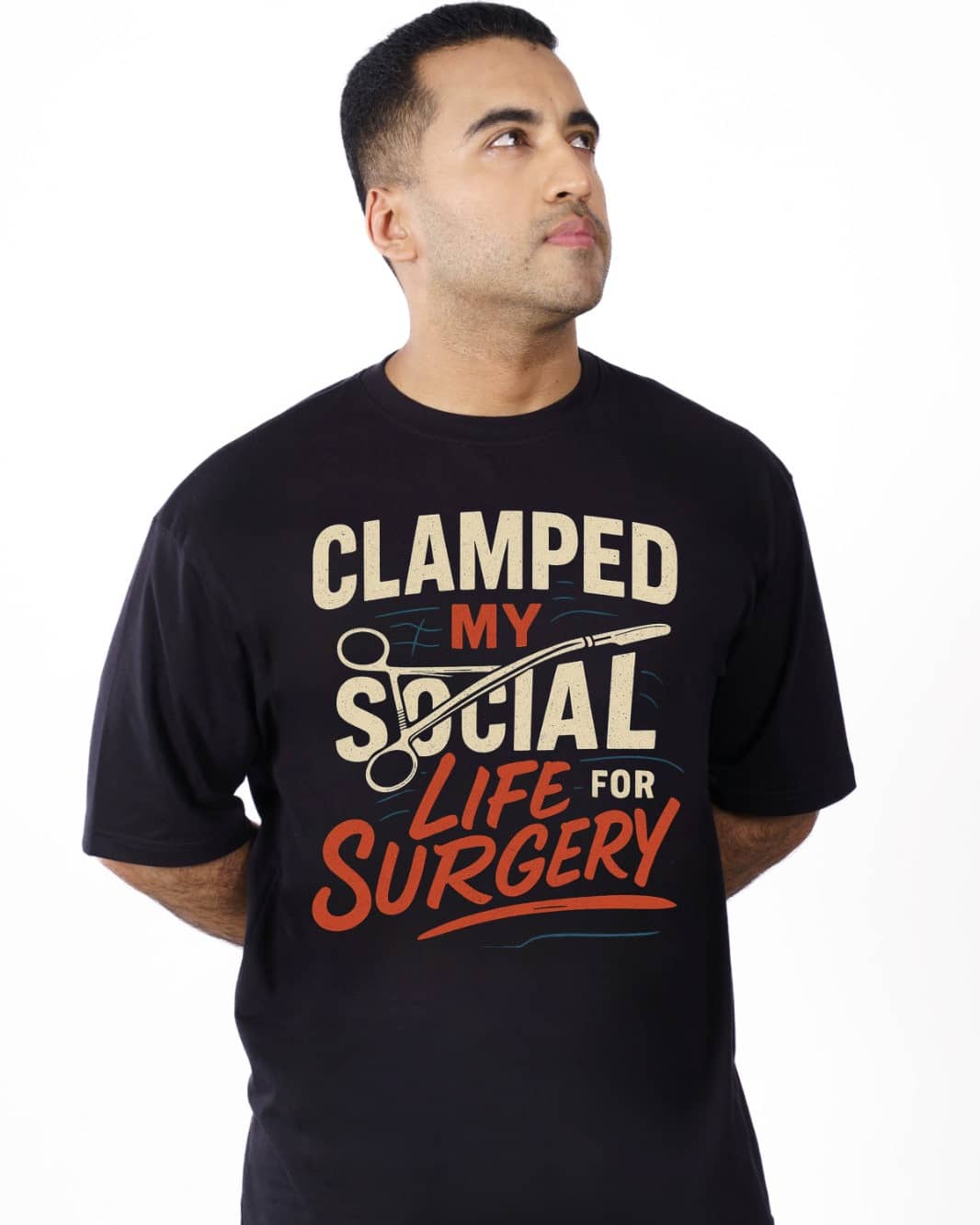 Clamped Social Surgeon Oversized Quote Tshirt For Men 1