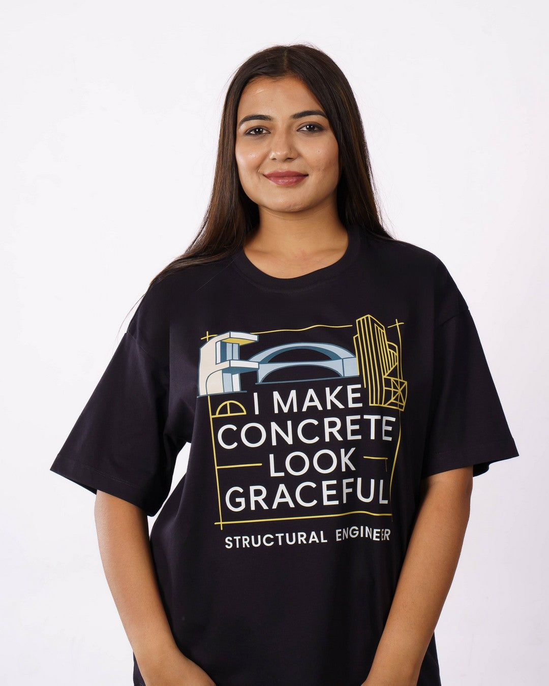 Graceful Concrete Structural Engineer Oversized Tshirt For Women 3