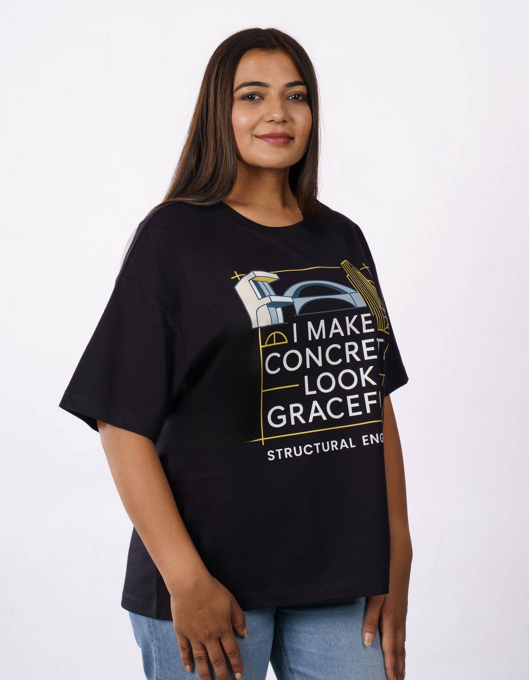 Graceful Concrete Structural Engineer Oversized Tshirt For Women 5