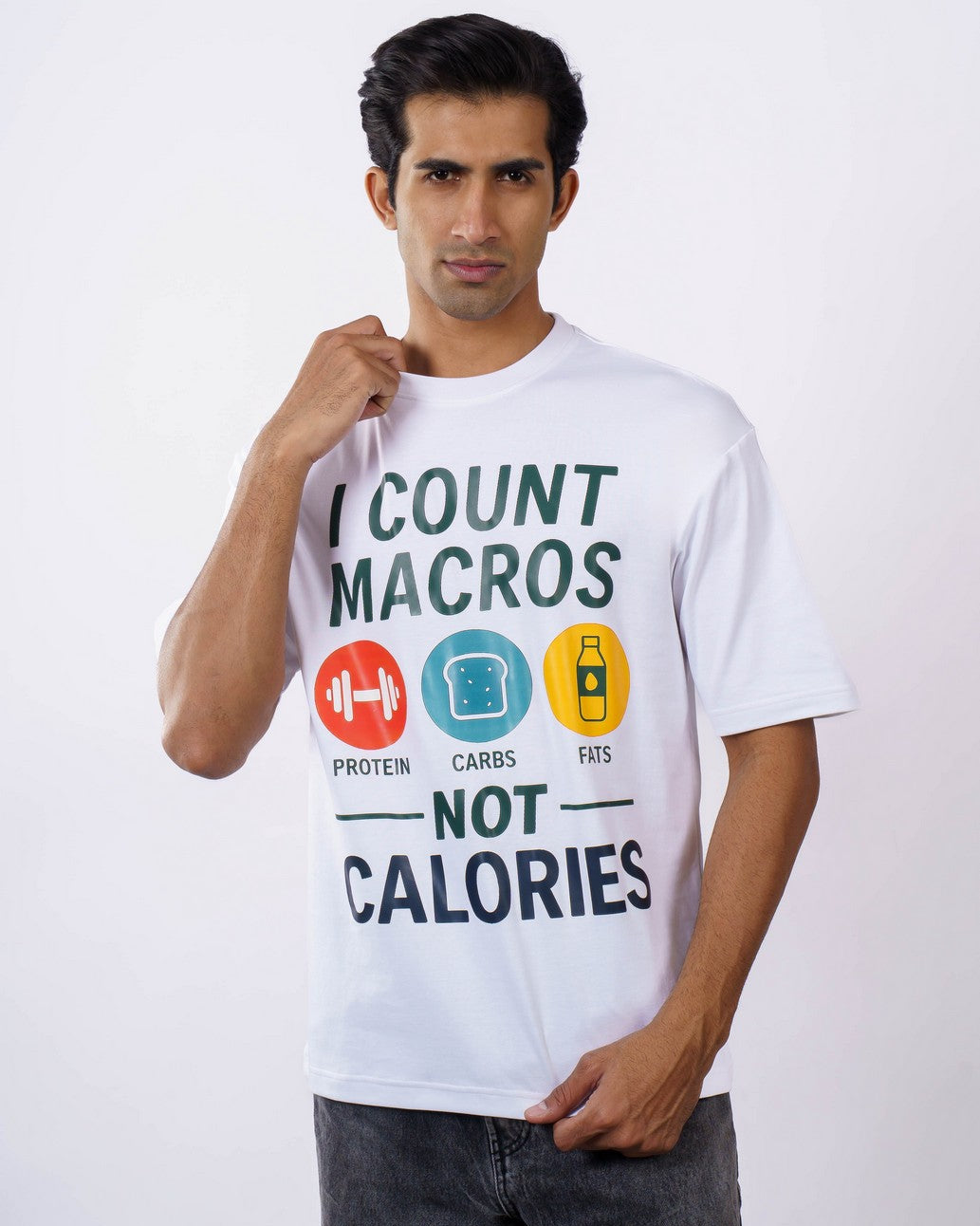 Count Macros Dietician Oversized Printed Tshirt For Men 1