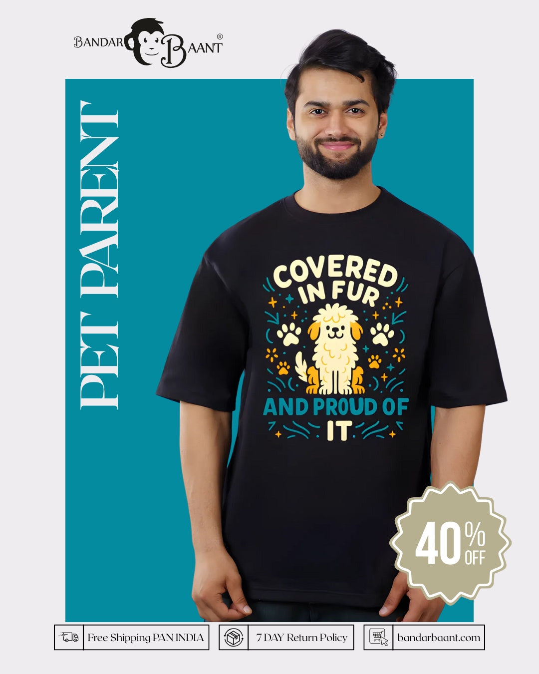 Covered In Fur Pet Parent Oversized T-shirt For Men