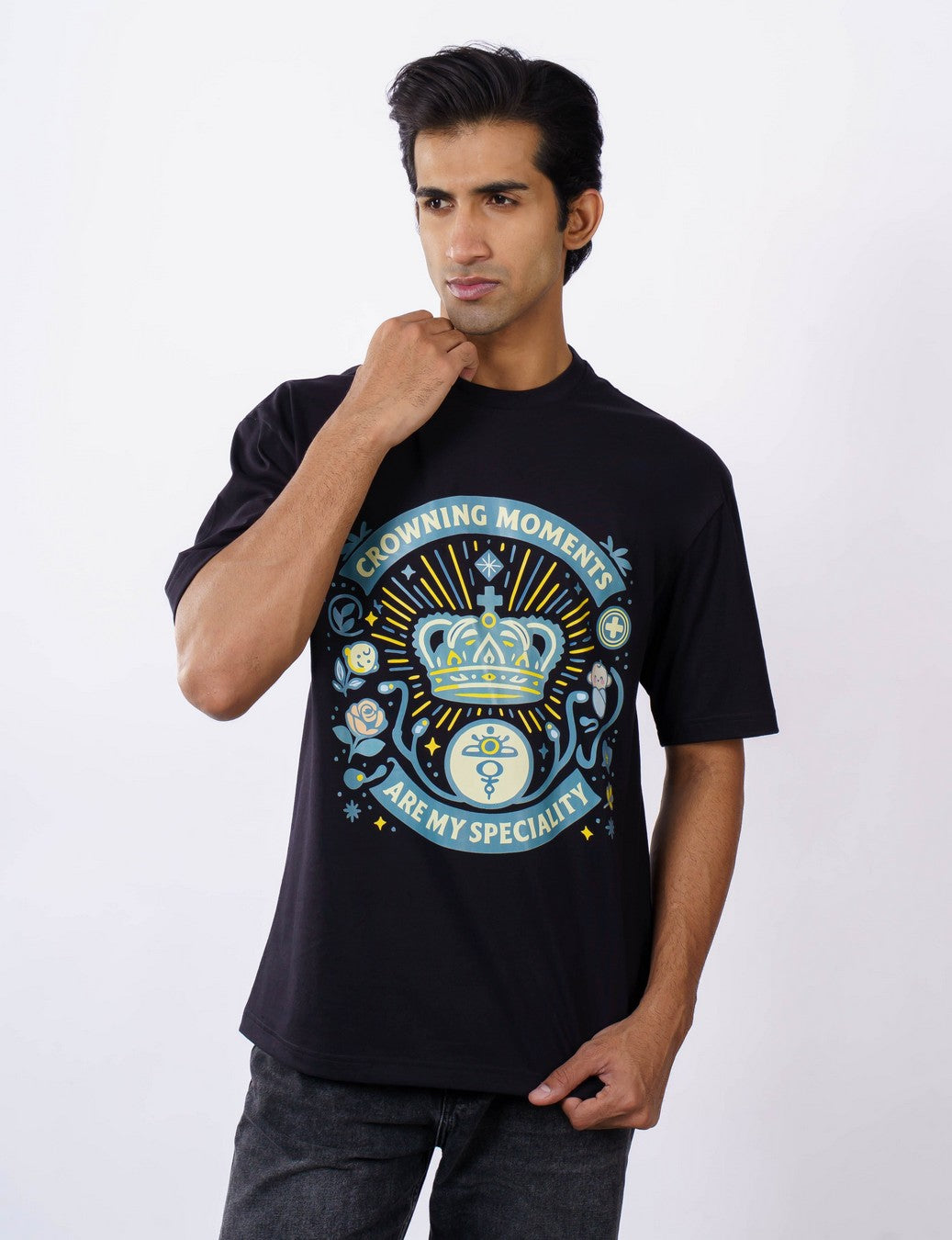 Crowning Moments Gynaecologist Oversized Tshirt For Men 3