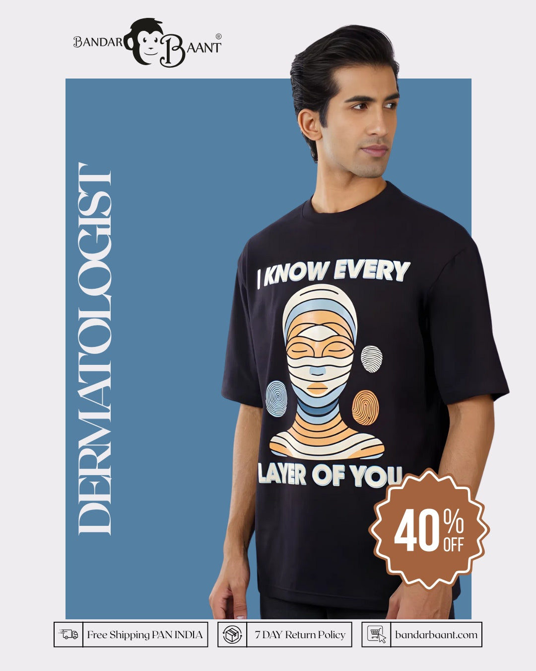Dermatologist Oversized T-shirt For Men 6 By Bandar Baant