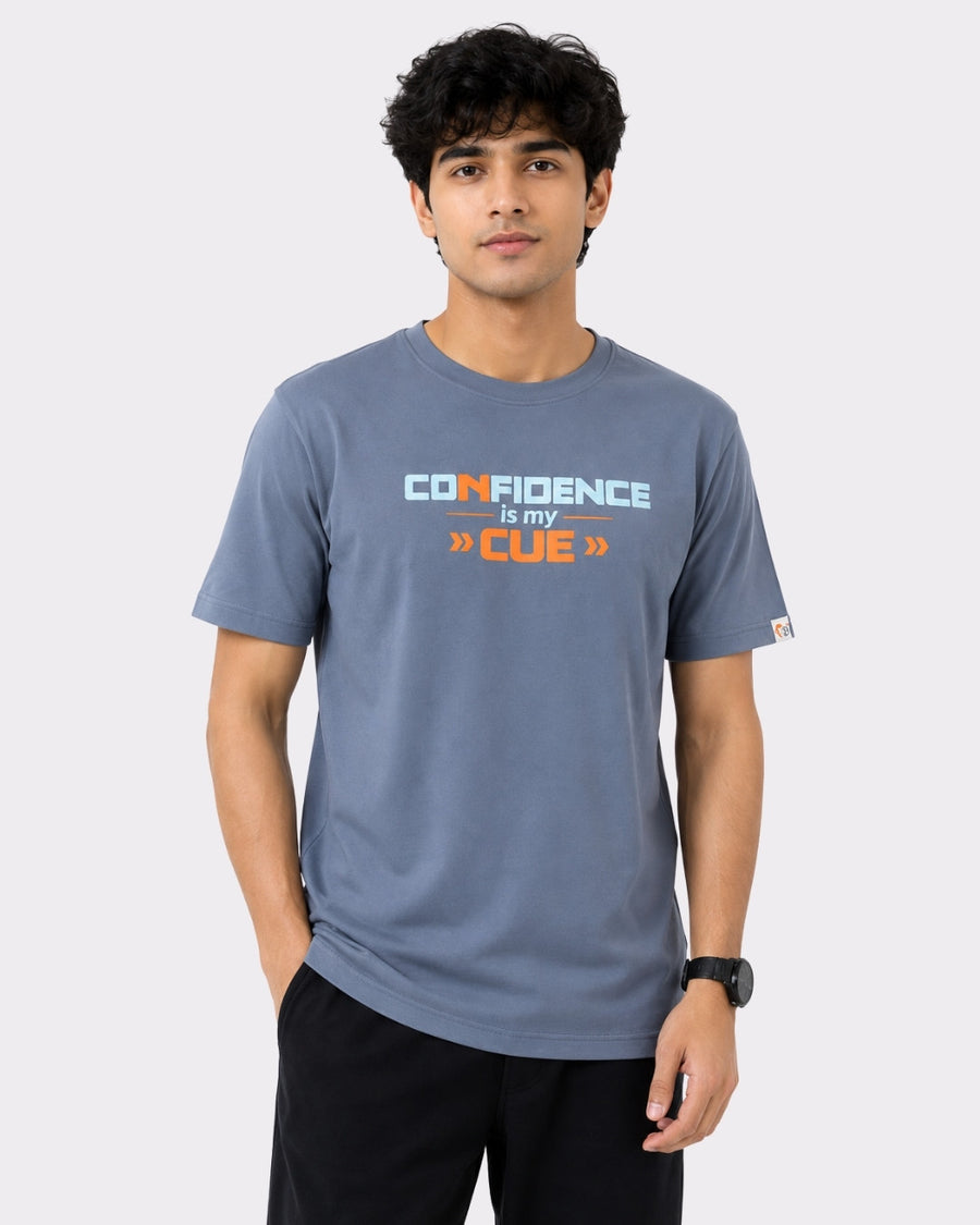 Regular Fit T-shirt For Men For Anchors blue crew neck confidence graphic tee by Bandar Baant Collections