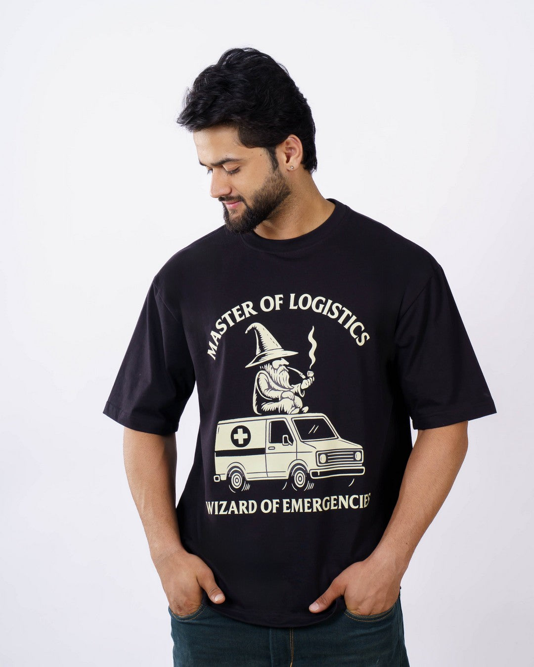 Emergencies Hospital Administrator Oversized fit Tshirt For Men 0