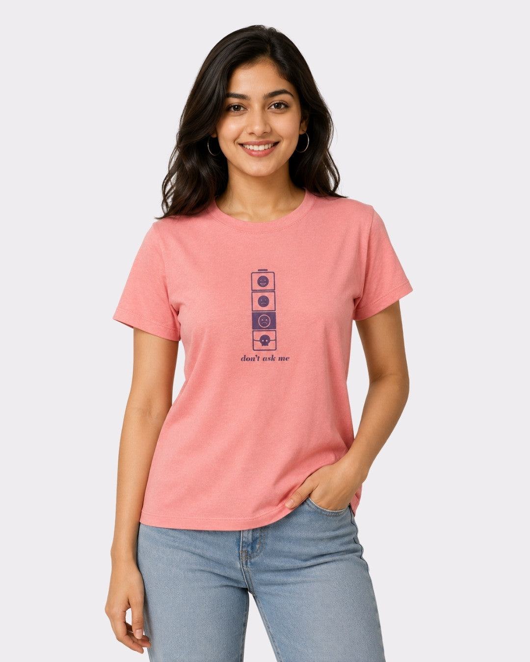 Regular Fit T-shirt For Women Pink Color by Bandar Baant Collections with graphic print and casual style