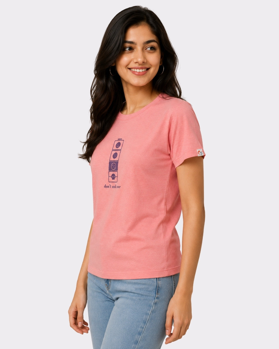 Regular Fit T-shirt For Women Pink Color by Bandar Baant Collections with graphic print and short sleeves