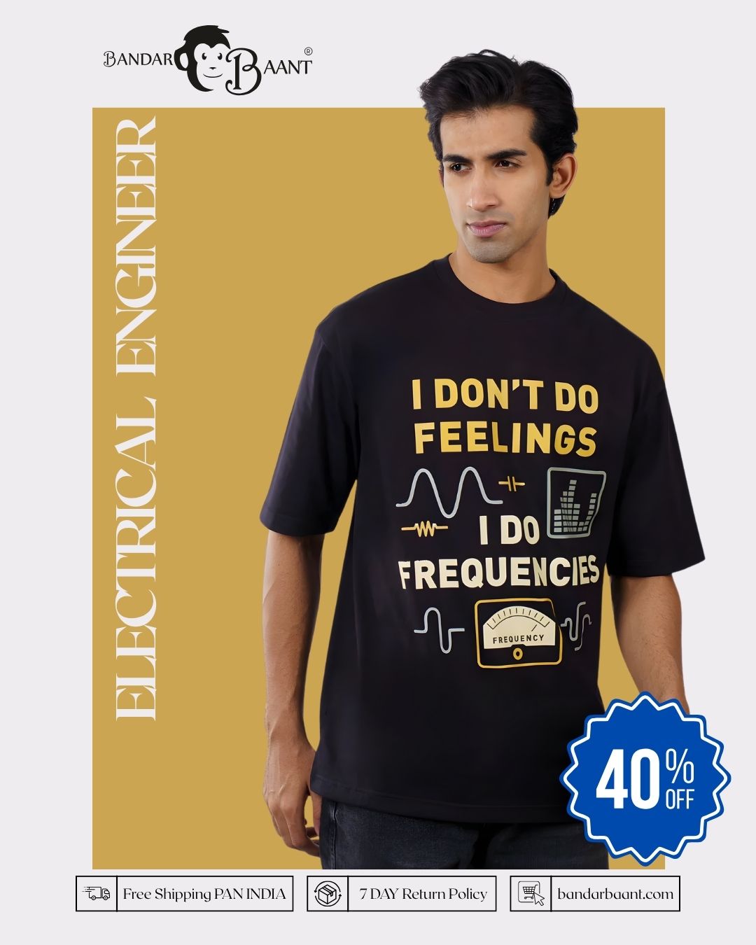 Feelings Electrical Engineer Oversized Tshirt For Men 7