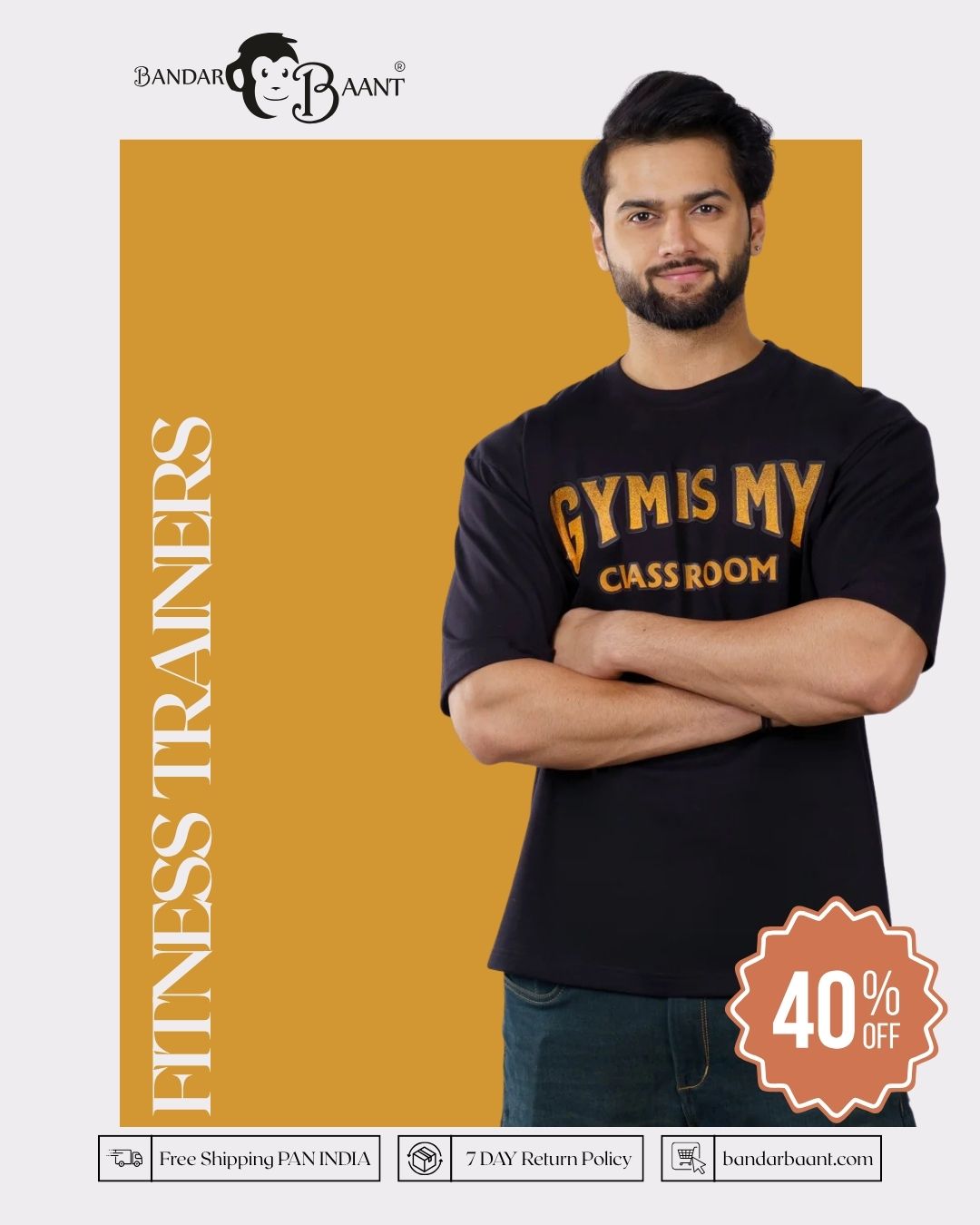Fitness Trainers Classroom Oversized Printed T shirts For Men 6