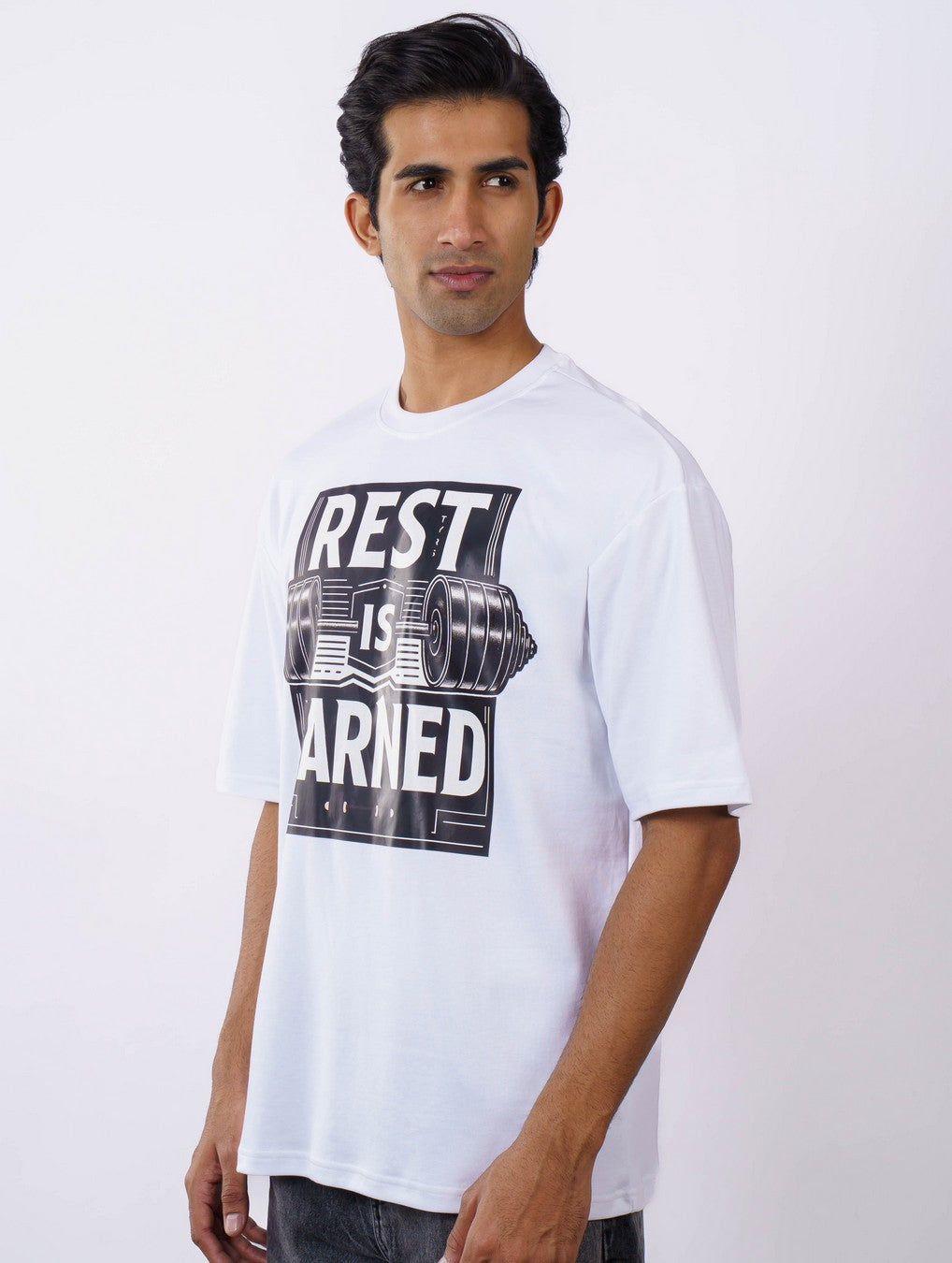Fitness Trainers Rest is earned Oversized Tshirt For Men 4
