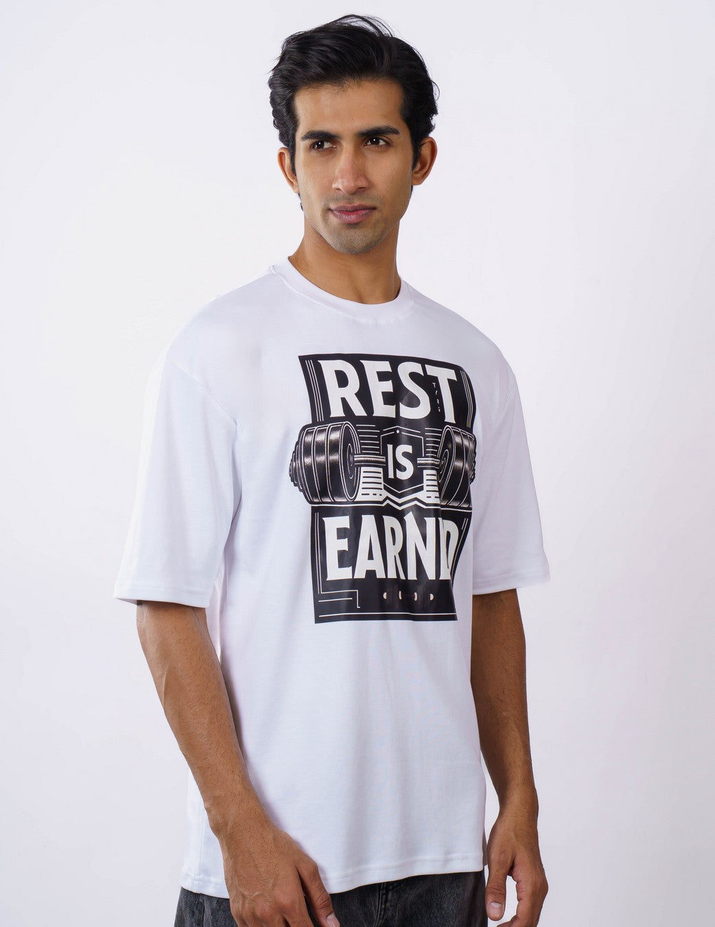 Fitness Trainers Rest is earned Oversized Tshirt For Men 5