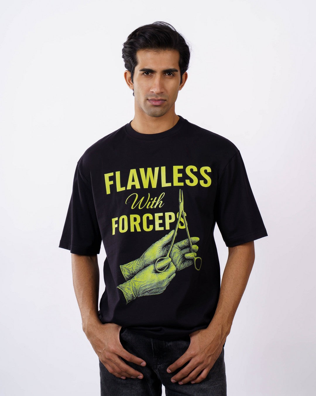 Flawless With Forceps Surgeon Oversized Tshirt For Men 1