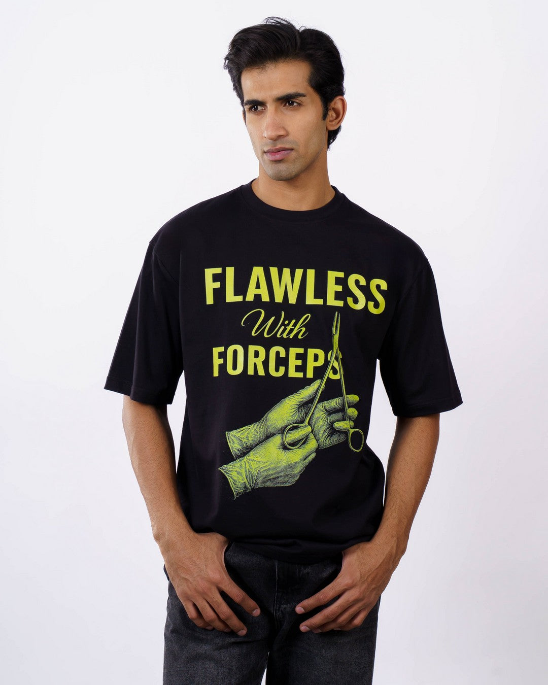 Flawless With Forceps Surgeon Oversized Tshirt For Men 2