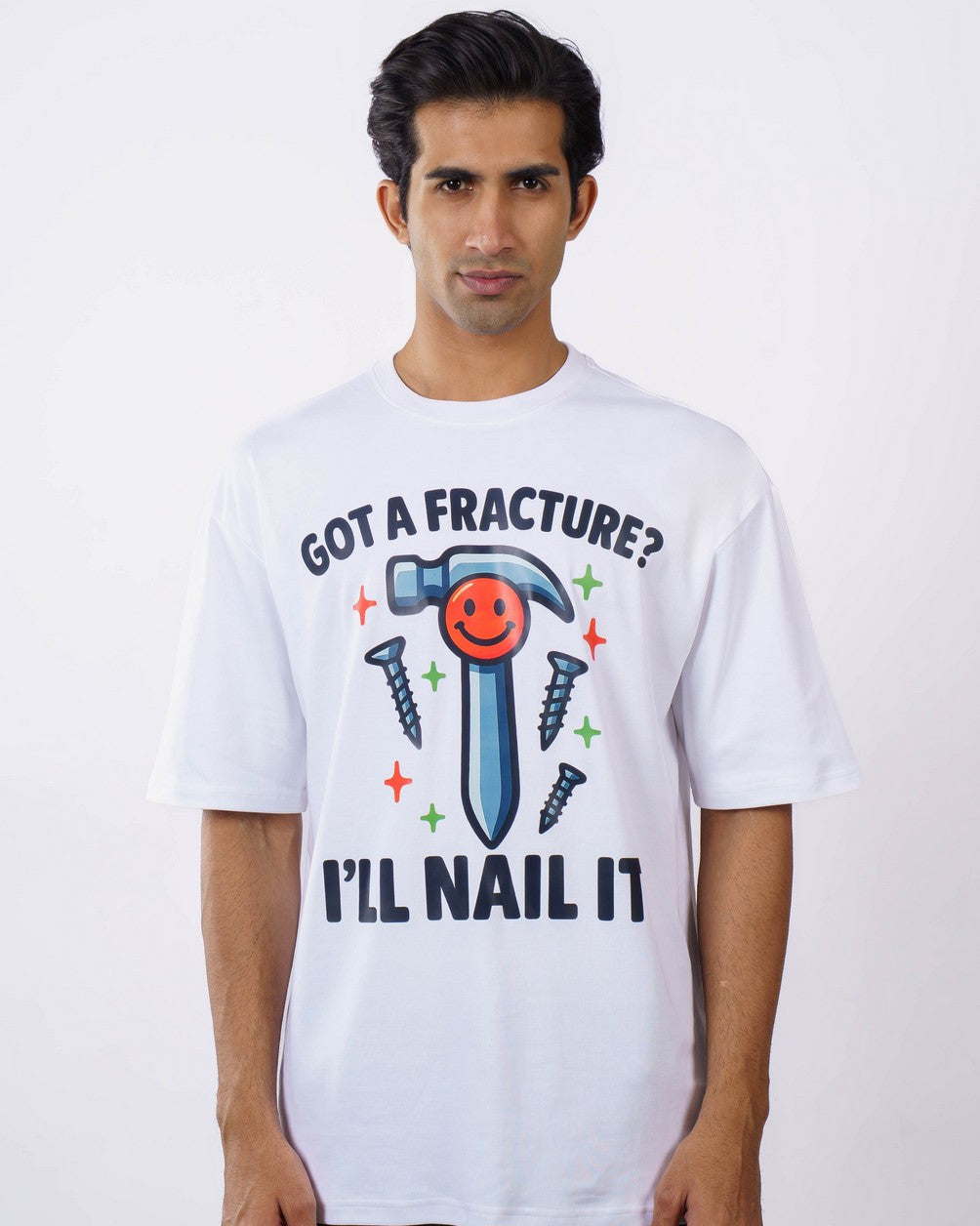 Fracture Nail It Orthopedician Oversized T-shirt For Men 1