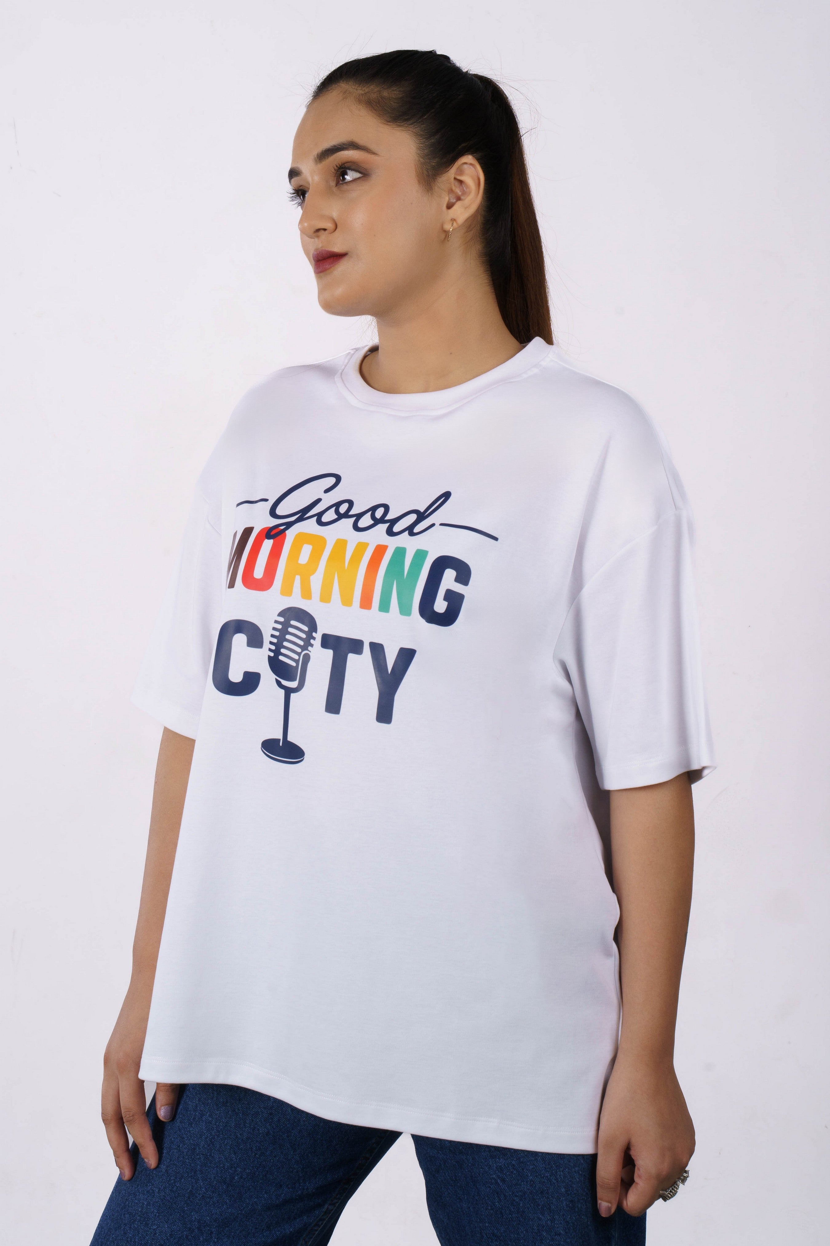 Good Morning Radio Jockey Oversized Tshirt For Women 3