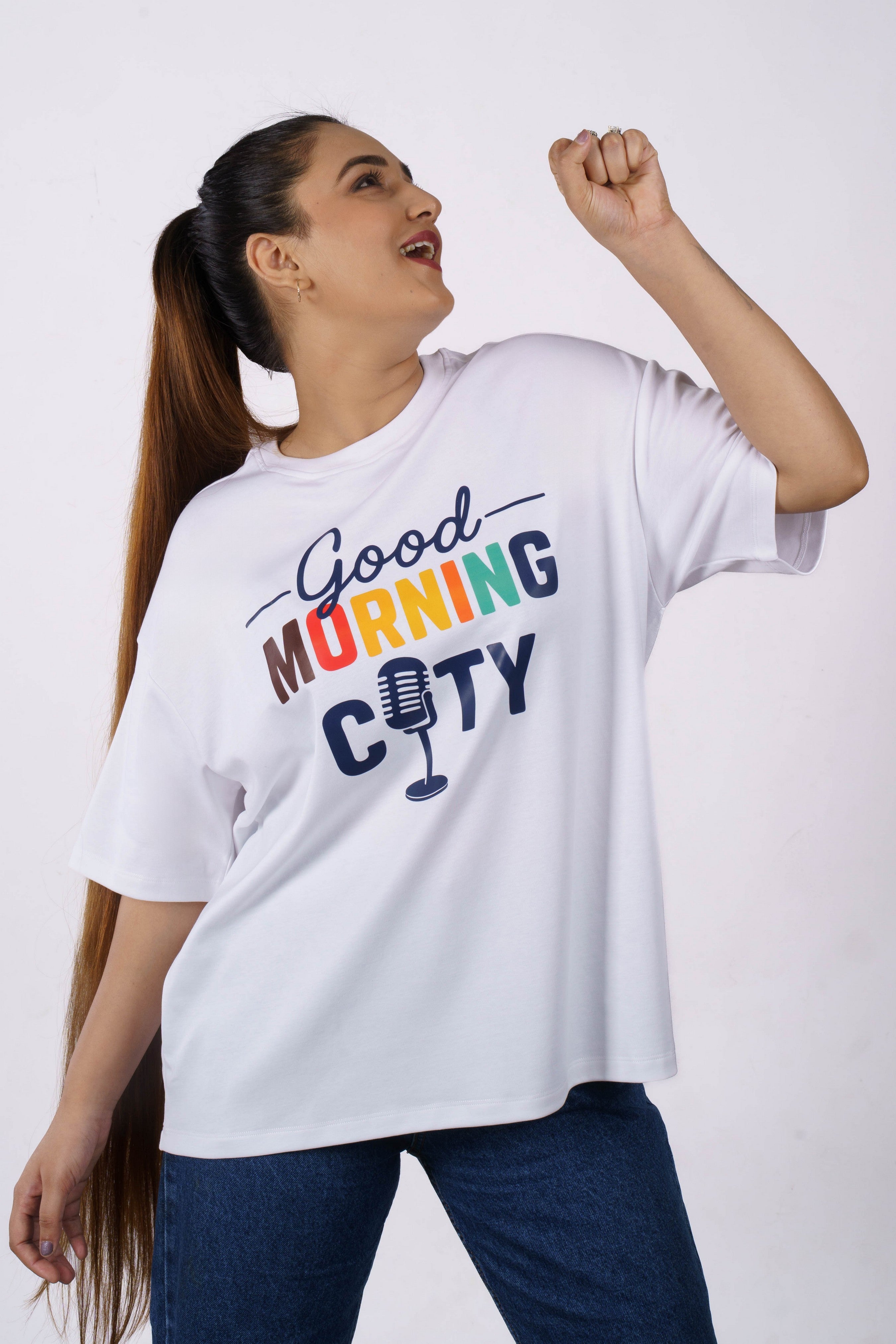 Good Morning Radio Jockey Oversized Tshirt For Women 4