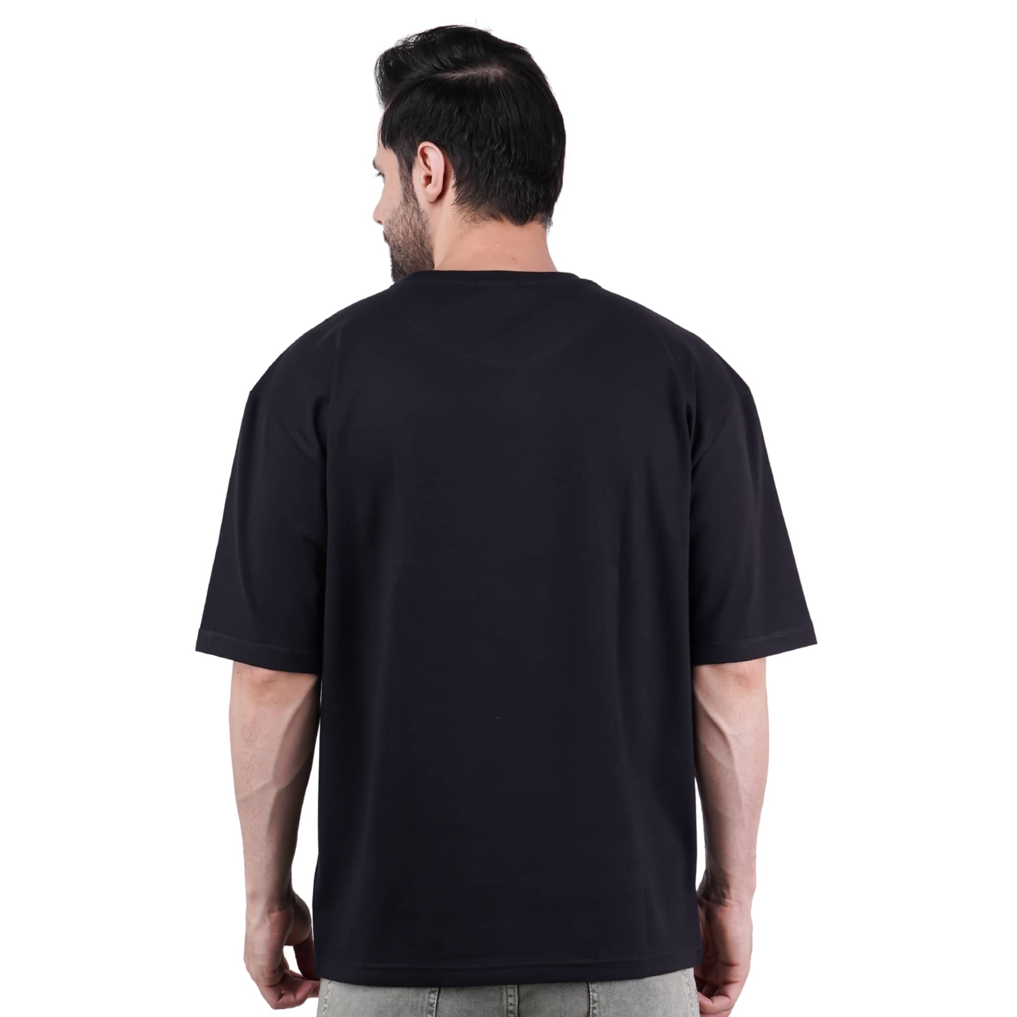 Black oversized fit Tshirt from Bandar Baant Collections with Gym Enthusiast Quirky Tshirt For Men design featuring muscular gorilla lifting deadlift barbell
