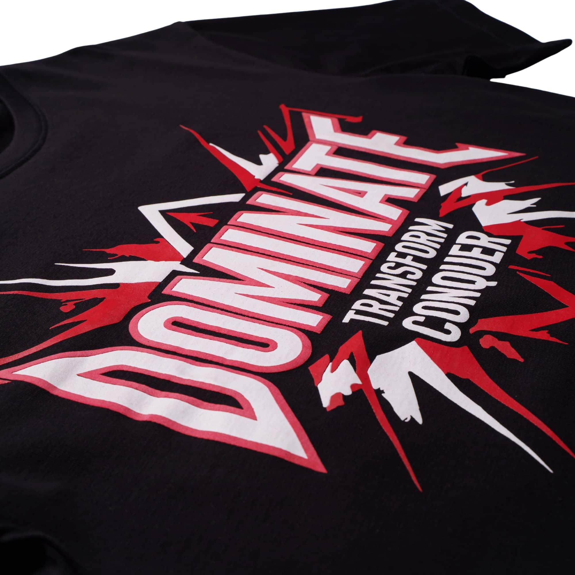Black oversized fit Gym Enthusiast T-shirt For Men with bold Dominate graphic by Bandar Baant Collections