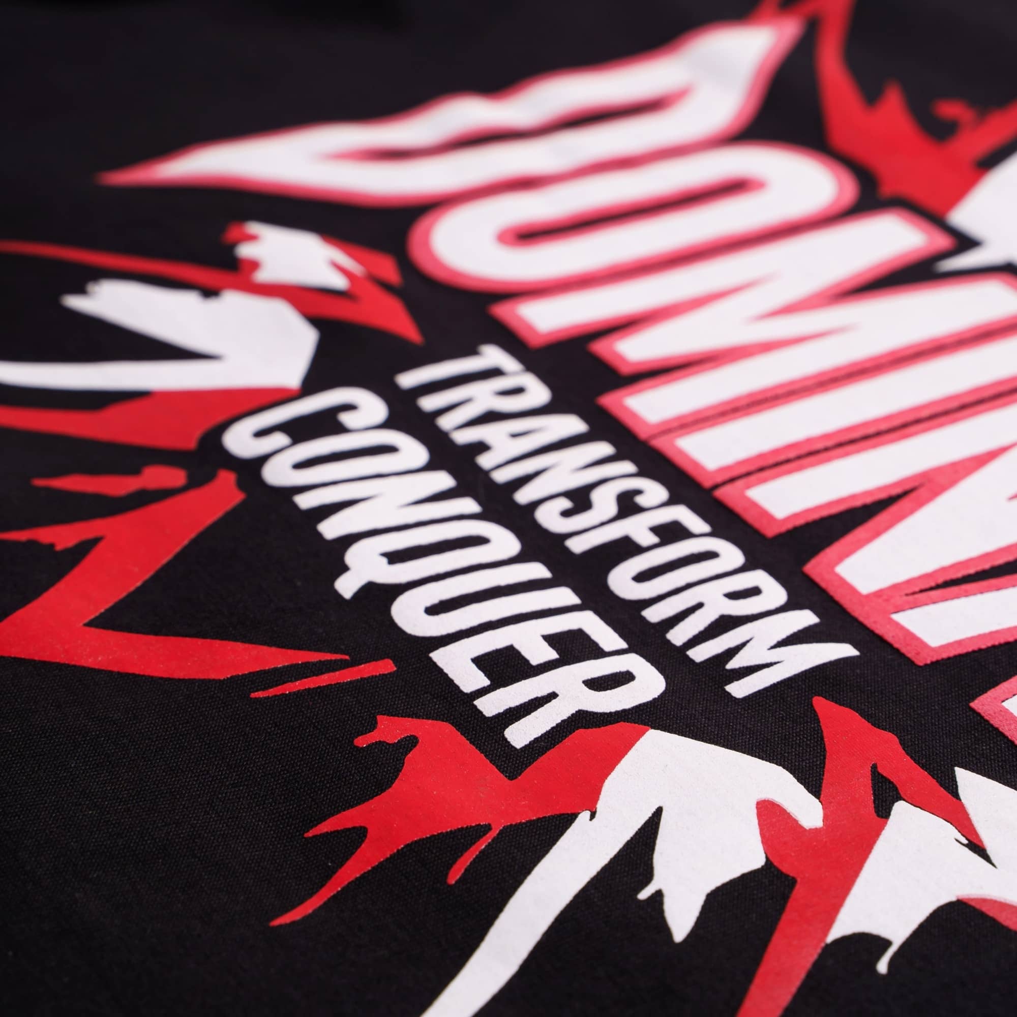 Black oversized fit Gym Enthusiast T-shirt For Men with bold red and white graphic text design