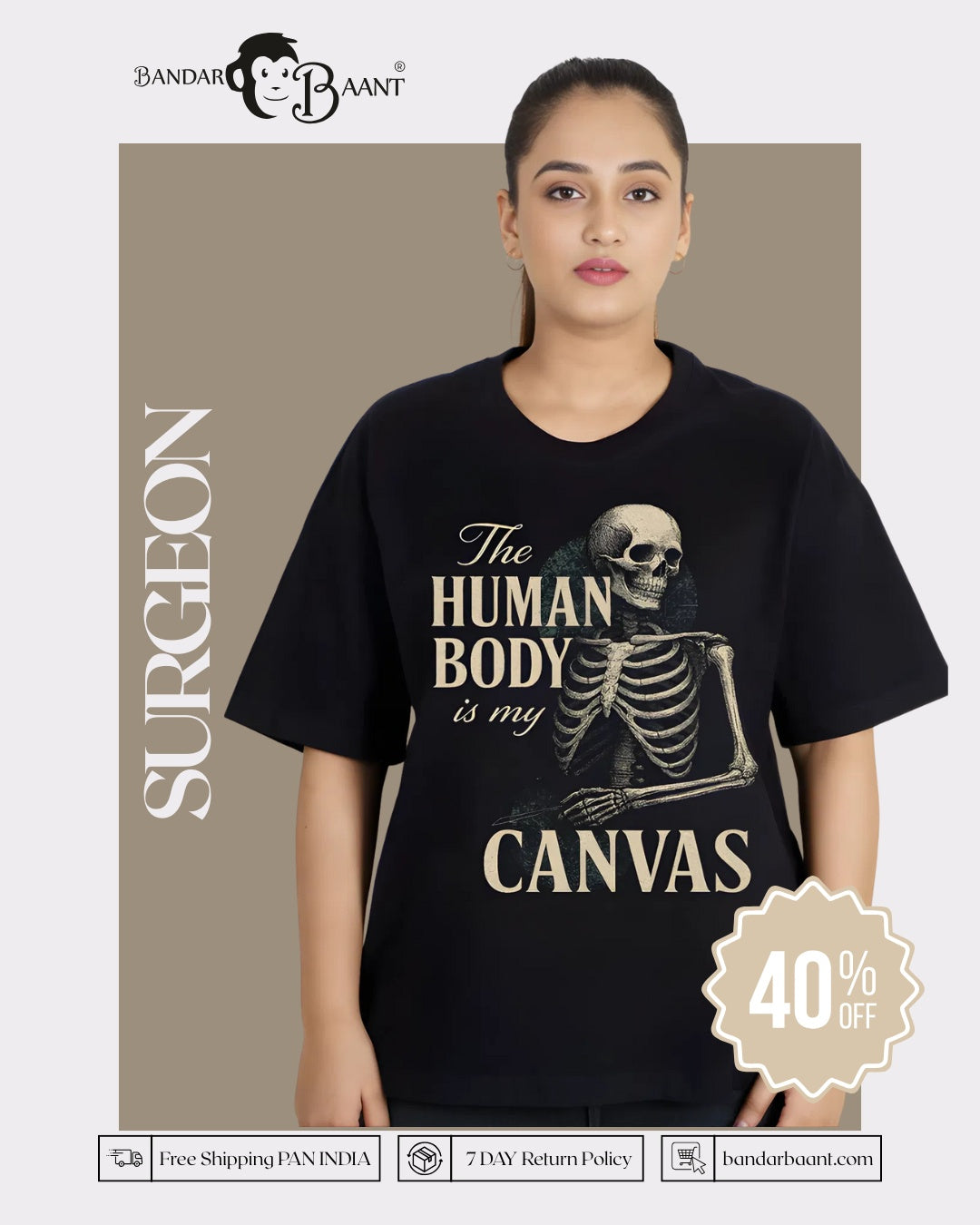 Human Body Surgeon Oversized Printed Tshirt For Women 2