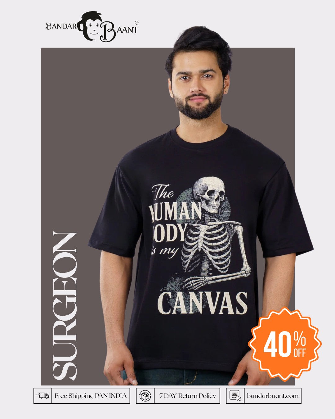 Human Canvas Surgeon Oversized Funky Tshirt For Men 6