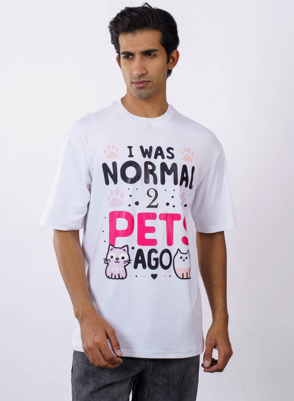 I Was Normal Pet 2 Pets Ago Parent Oversized Tshirt For Men 4