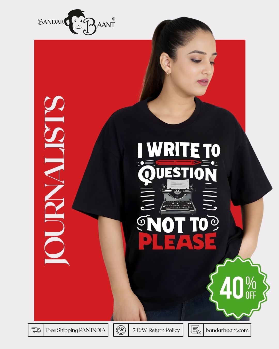 Journalists Write To Question Oversized Quote Tshirt For Women 2